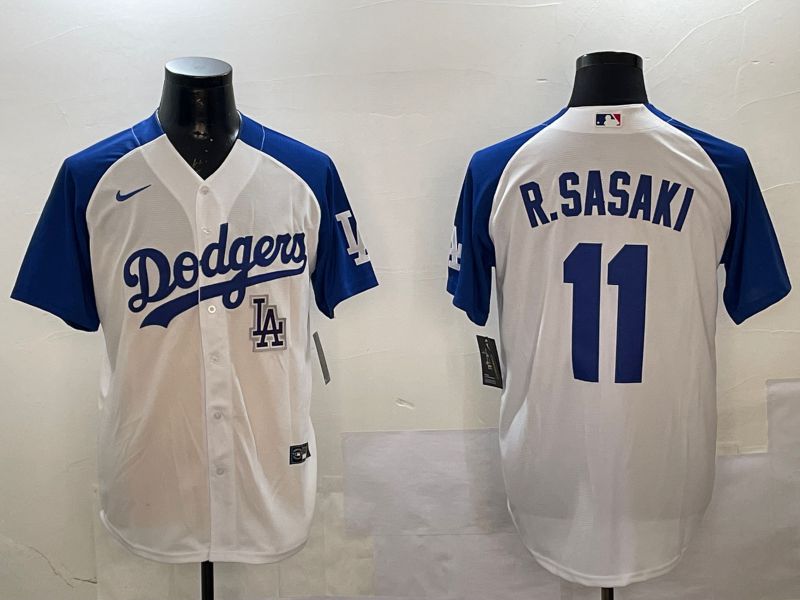 Men Los Angeles Dodgers #11 R.Sasaki White Fashion Game 2025 Nike MLB Jersey style 7